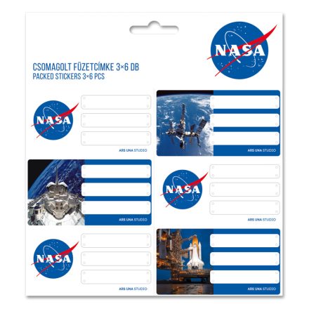 Ars Una NASA csomagolt füzetcímke (3x6 db)