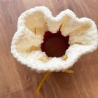 Horgolt mini puttony - krém