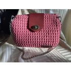 Horgolt női válltáska - Pink