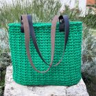 Horgolt női válltáska - Zöld