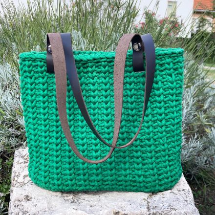 Horgolt női válltáska - Zöld