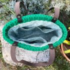 Horgolt női válltáska - Zöld