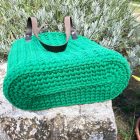 Horgolt női válltáska - Zöld