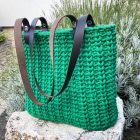 Horgolt női válltáska - Zöld